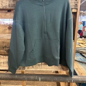 Zenana Outfitters Green Half-Zip Track Jacket and Jogger set.  Super Soft.  New